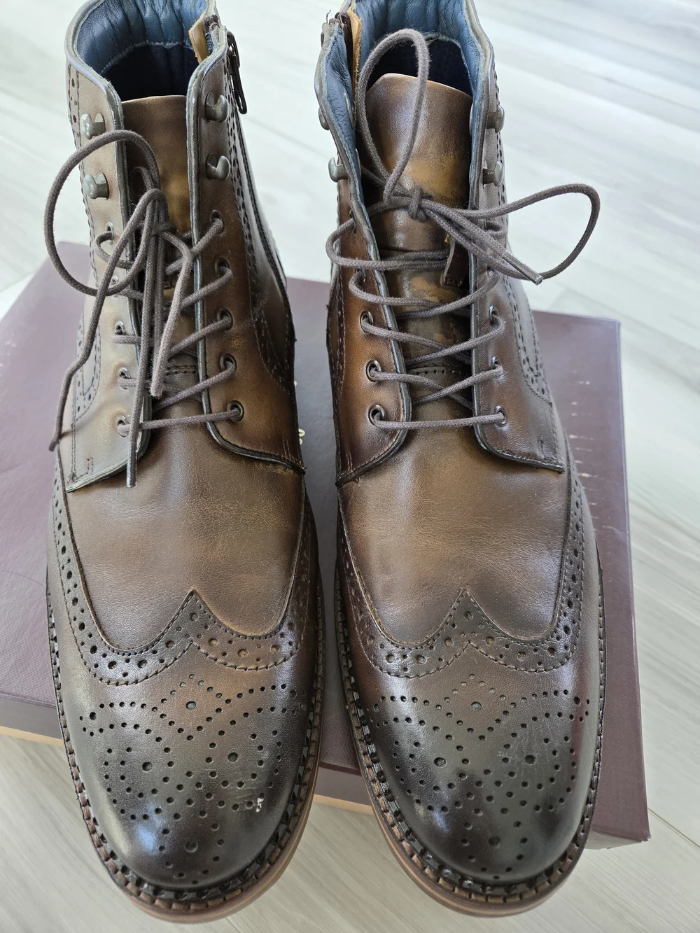 Johnston & Murphy Men’s Wingtip Oxford Boots – Size 12 (Regular) – Like New - Picture 12 of 14